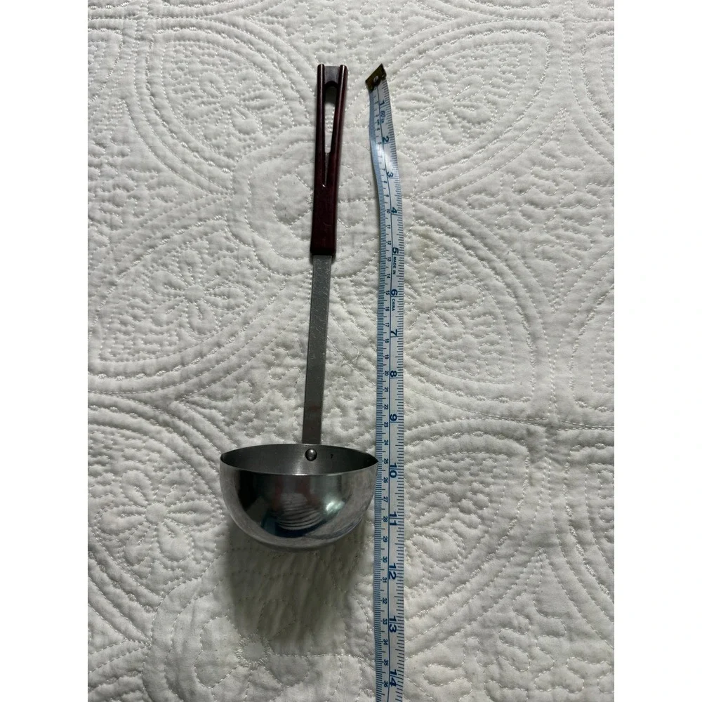 Stanhome Stainless Steel Soup Ladle‎ Silver Brown Vintage  MCM Made in USA
